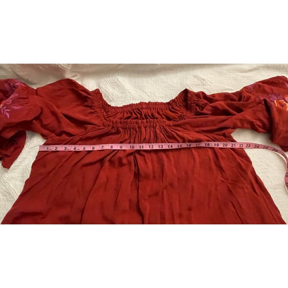 Embroidered Floral Dress Size 1X Festival Summer Vacation Boho Prarie Muumuu - Picture 12 of 16